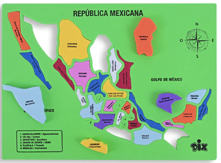 Mapa Didáctico República Mexicana Dix