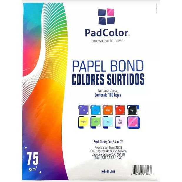 Papel Bond Colores Surtido Tamaño Carta