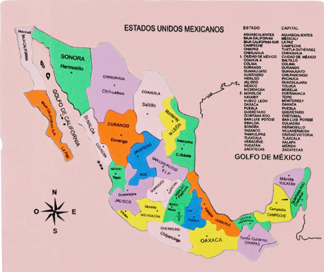 Mapa Didáctico República Mexicana Dix
