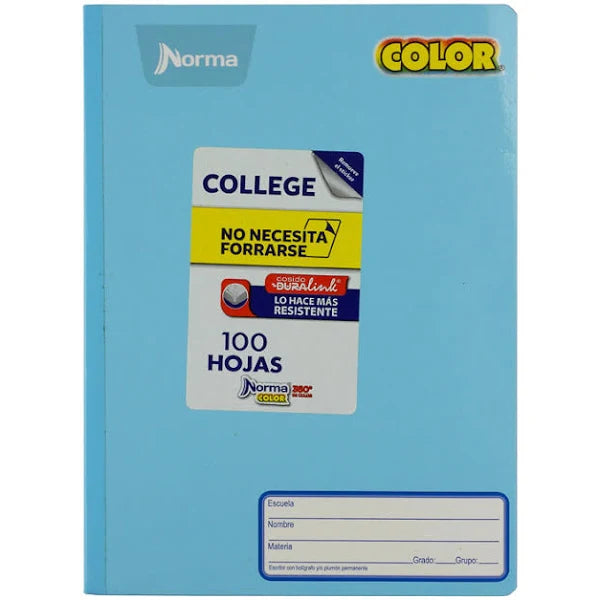 Cuaderno Profesional Norma Blanco Color 100 hojas