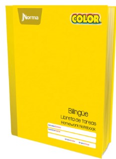 Cuaderno Norma Bilingue "Libreta de tareas" 48 hojas colores