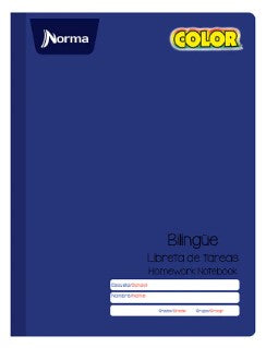 Cuaderno Norma Bilingue "Libreta de tareas" 48 hojas colores