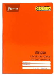 Cuaderno Norma Bilingue "Libreta de tareas" 48 hojas colores